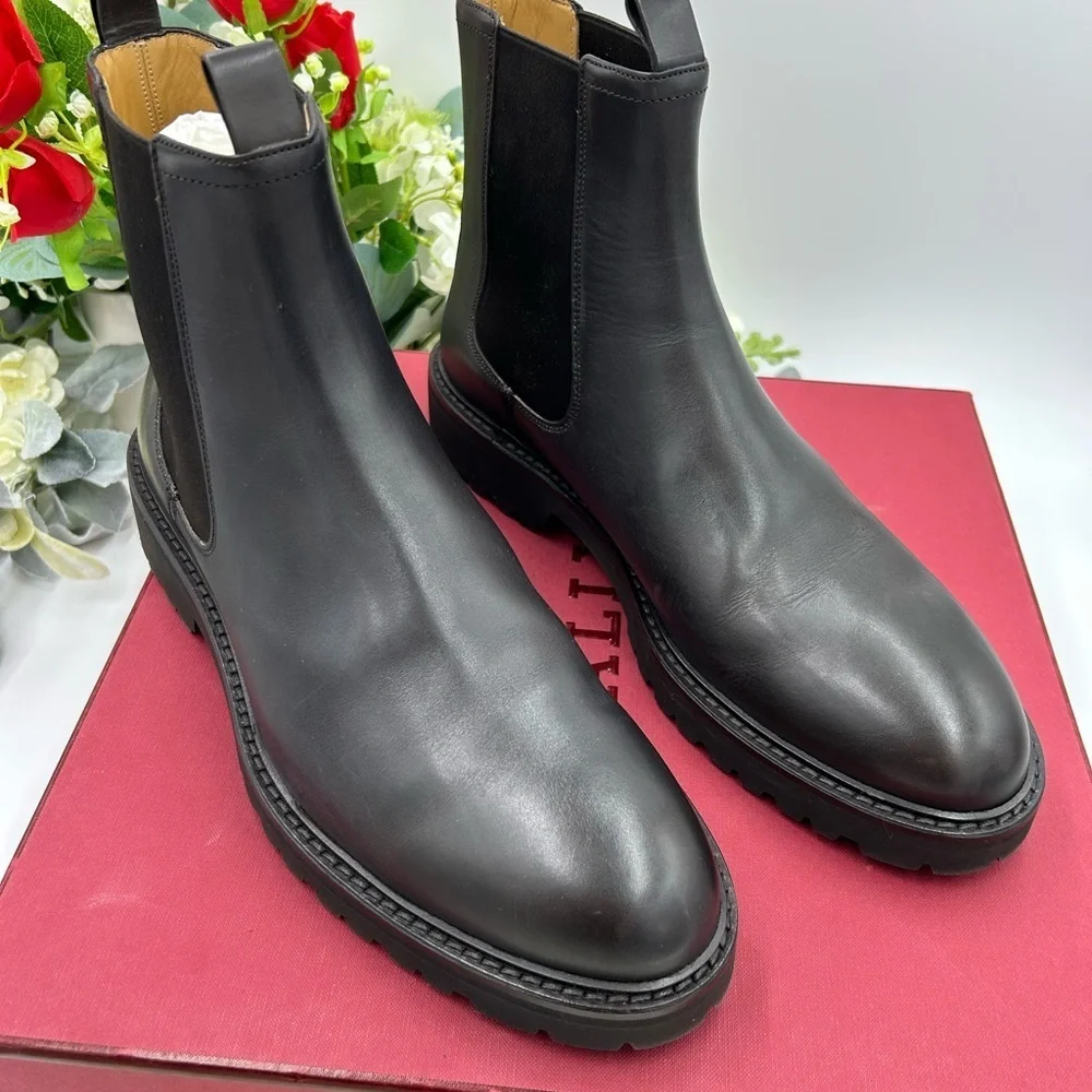 Men's Bally calf skin leather Chelsea boots size 11.5 made in Italy